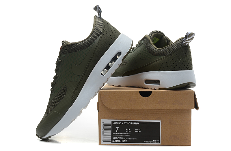 Nike Air Max Shoes Womens Army Green/White Online